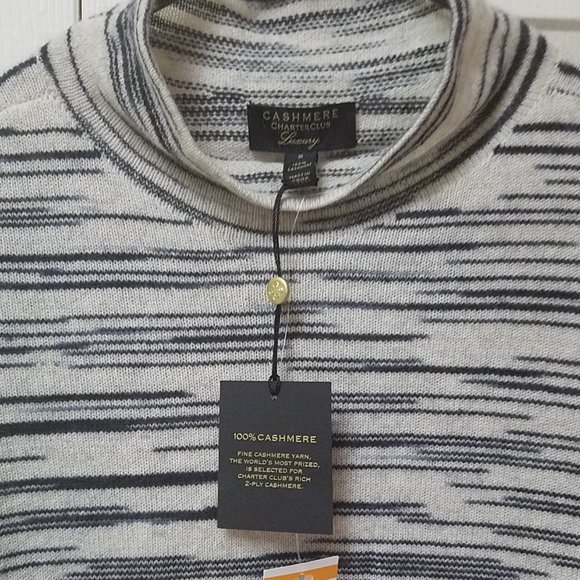 Charter Club luxury CASHMERE sweater. NWT - Picture 2 of 16
